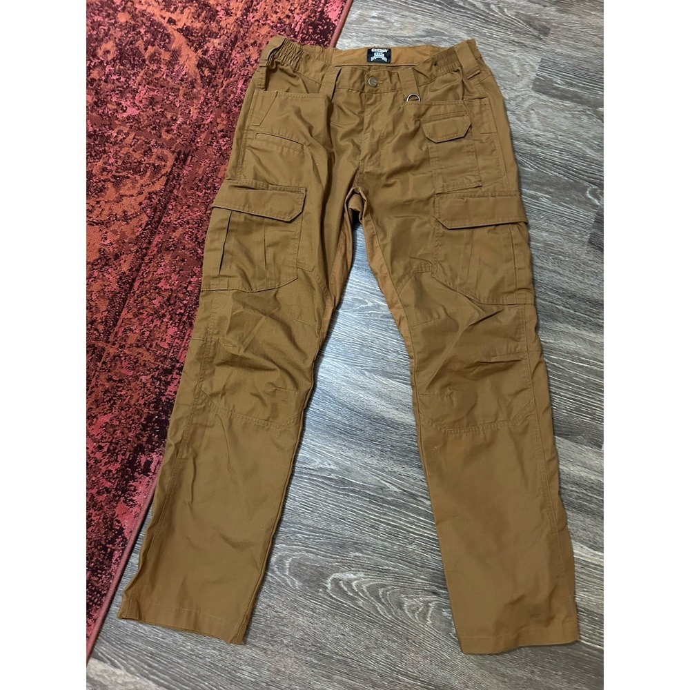 CQR Size 32x32 Tactical Cargo Utility Camping Outdoor Hiking Pants Brown Work